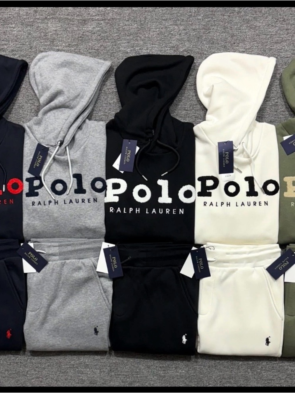 Polo by Ralph Lauren Pullover Hoodie Trio in Black, Gray & White